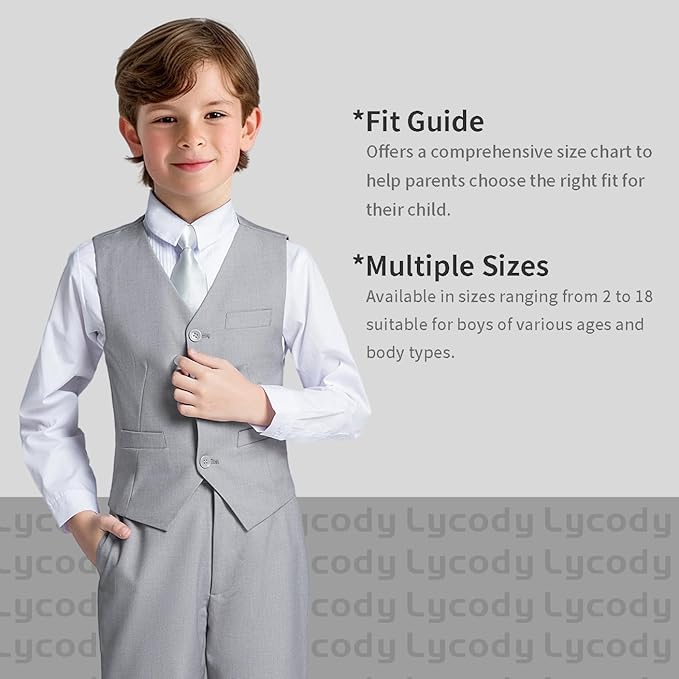 Boys Vest Set Formal Dress Suits Wedding Outfit Dresswear