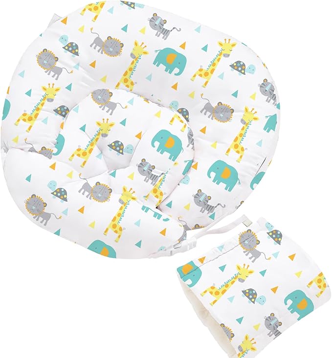 Little Grape Land Nursing Pillow, Multifunctional Breast Feeding Pillow with Arm Pillow, 3pk Baby Support Pillow with Adjustable Waist Strap and Removable Cover, Woodland Animals