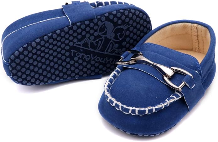 LONSOEN Baby Girls Boys Loafers Prewalker Dress Crib Shoes