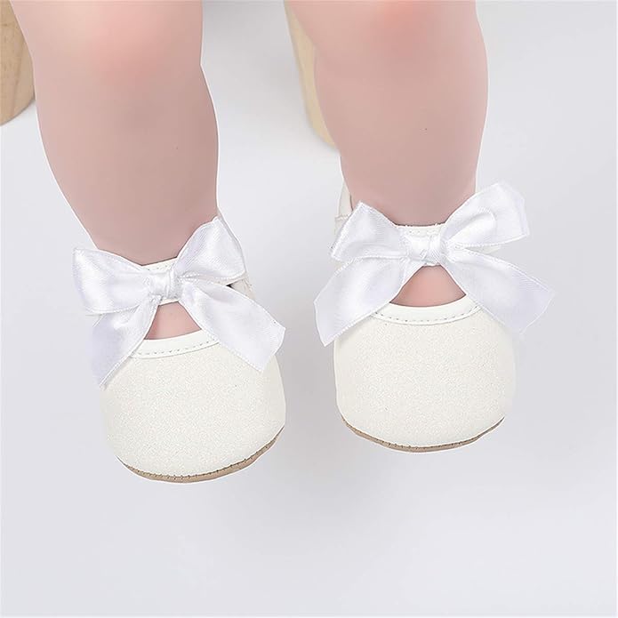 COSANKIM Baby Girls Mary Jane Flats Shoes Anti-Slip Rubber Sole Infant Toddler Princess Wedding Dress Shoes