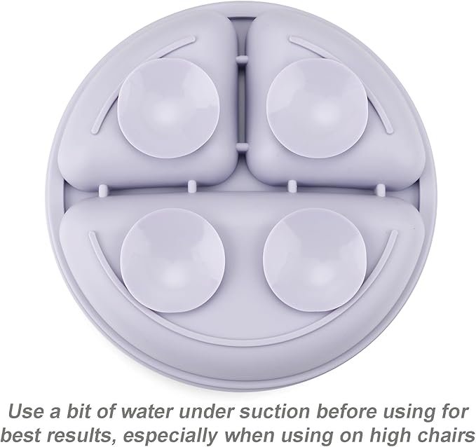 PandaEar 3 Pack Toddler Plates, Silicone Divided Suction Plate for Babies, BPA-Free 100% Food-Grade Silicone Unbreakable Baby Plate (Pink/Purple/Blue)
