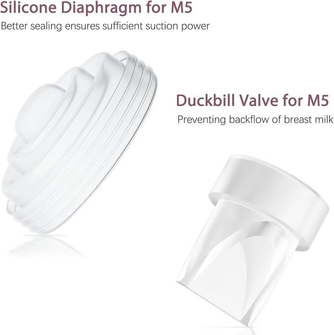 6 Pack Replacement Parts for Momcozy M5 Breast Pump, Replace to Mom Cozy M5 Duckbill Valve Diaphgram, Breastfeeding Essential Accessories