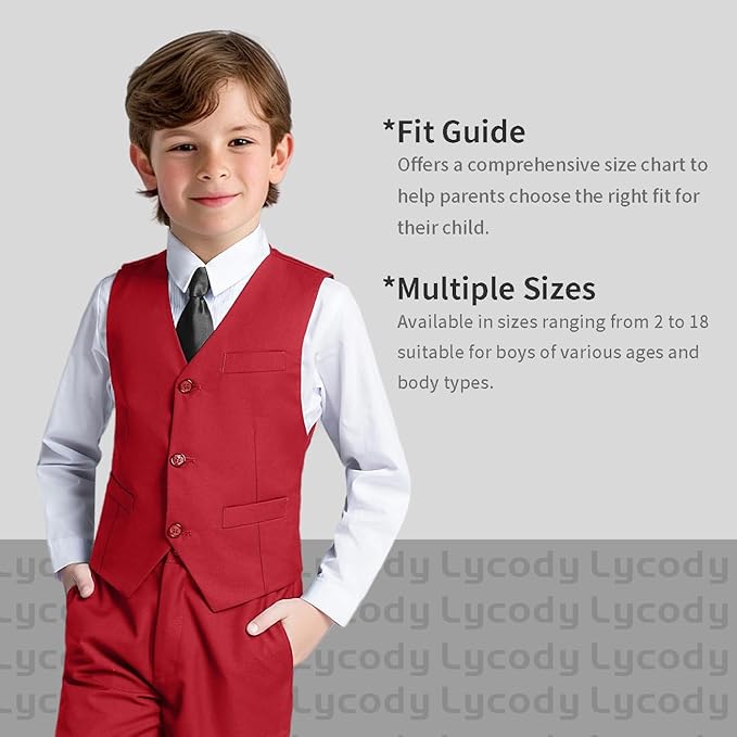 Boys Vest Set Formal Dress Suits Wedding Outfit Dresswear