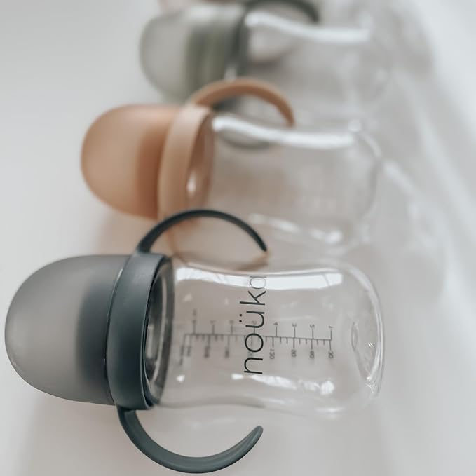 nouka Soft Spout Tritan Sippy Cup | Leak Proof and Easy Grip | Removable Handles | Soft Sand