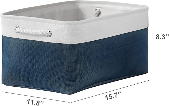 Storage Bins - Large Baskets for Storage Cubes with Handles Organization and Storage Baskets Gifts for Empty 15.7 (L) x 11.8 (W) x 8.2 (H) inches