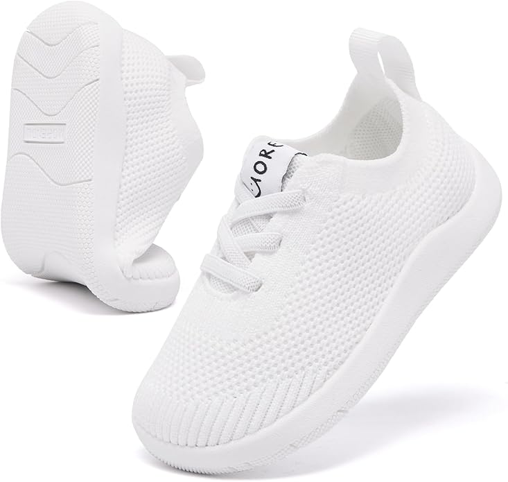 MORENDL Toddler Wide Toe Box Barefoot Shoes Baby First Walking Shoes Boys Girls Non-Slip Zero Drop Minimalist Sneakers