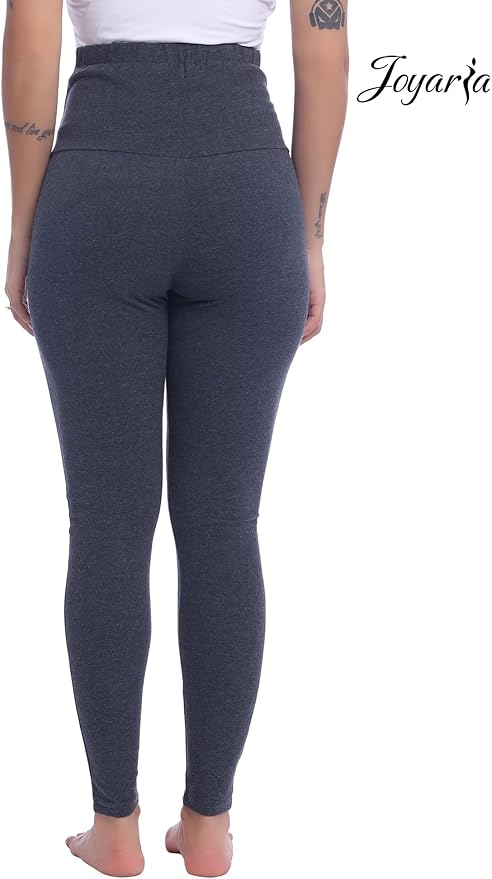 Joyaria Maternity Leggings Over The Belly Cotton Pregnancy Tight Pants Stretchy Comfy Yoga Workout Activewear S-XXL