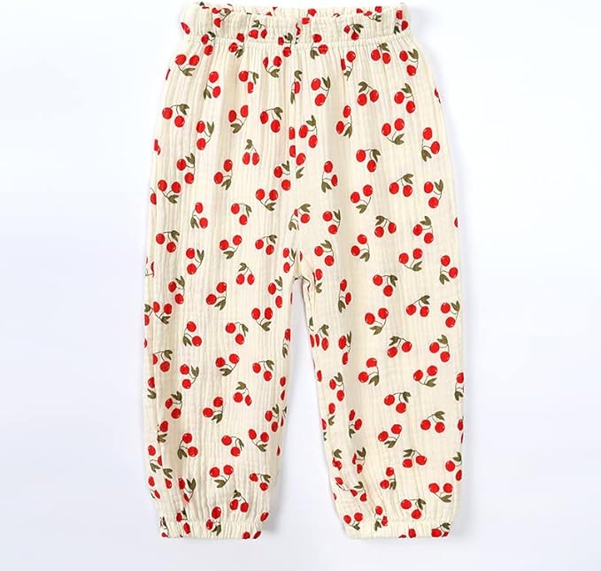 MYGBCPJS Baby Boys Girls Cotton Linen Trousers Kids Casual Ankle Pants Loose Long Bloomers