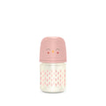 Suavinex Bonhomia Glass Baby Bottle with SX PRO Silicone Nipple, Anti Colic Baby Bottles, Baby Bottles for Breastfed Babies, Slow Flow, 0mo, 4oz, Pink