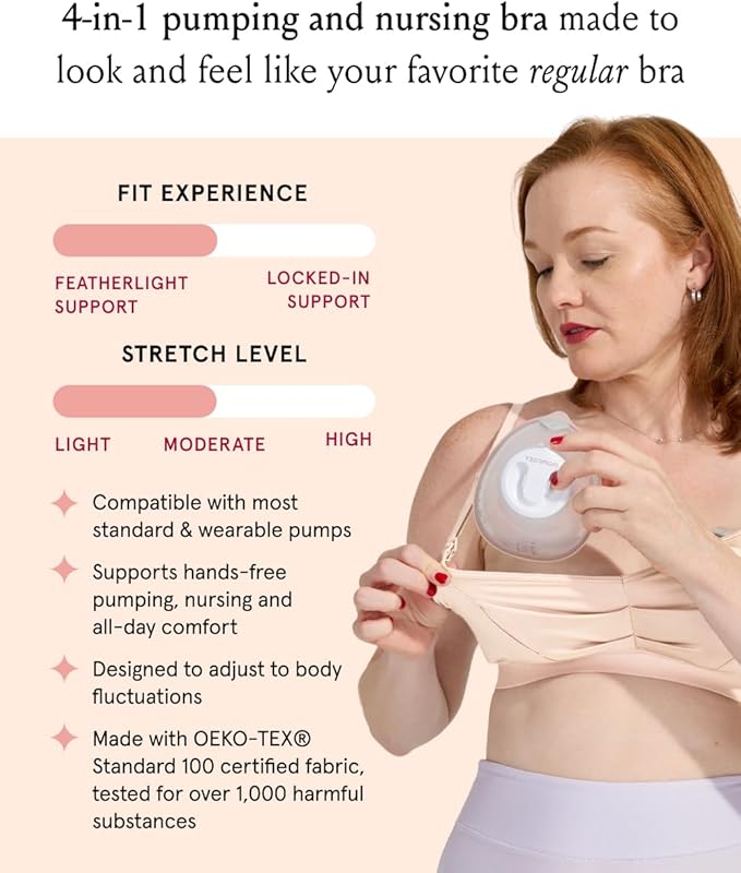 Bodily The Do Anything Nursing Bra for Breastfeeding & Hands Free Pumping, Wireless, Adjustable Maternity Bra