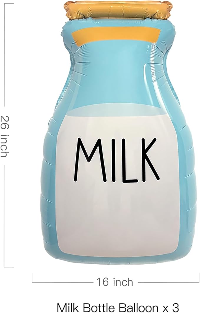 Large Milk Bottle Balloons Baby Bottle Decor for Milk and Cookies Birthday Decorations Baby Milk Theme Party Supplies 3 Pack