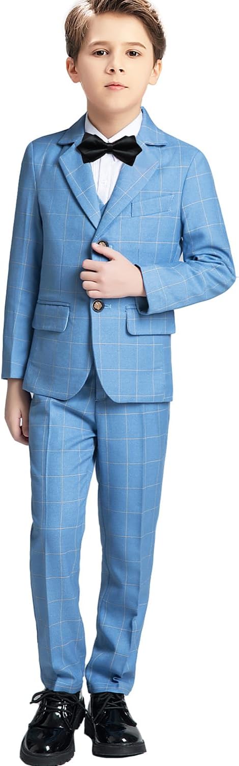 Boys Suit for Kids Tuxedo Suits for Wedding Formal Suit Set Toddler Boy Dress Outfit with Shirt and Tie