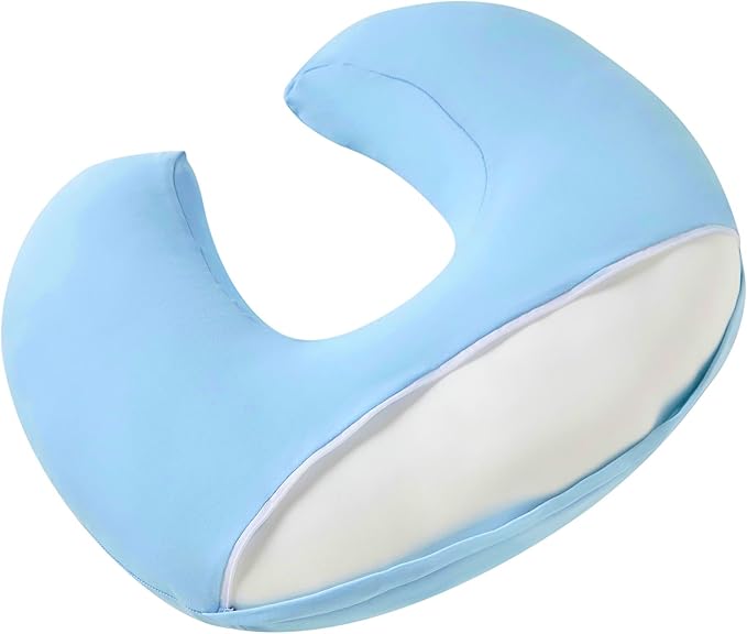 Nursing Pillow, Plus Size Breastfeeding Pillow Original Support for Baby Boys Girls Breastfeeding Essentials, with Removable Soft Cotton Cover (Dark Blue, Standard (23.62*18.11*5.91 Inches))