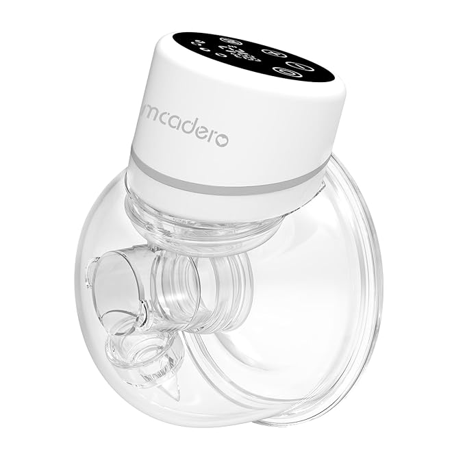 M6 Electric Breast Pump,4 Mode & 12 Levels,LED Display, Wearable Hands-Free Breast Pump,Portable Breast Pump (White 1 PCS)