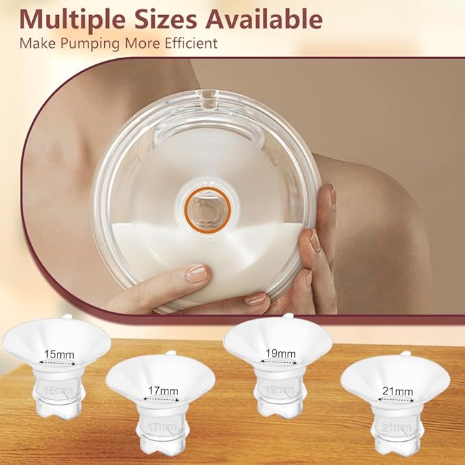 Update Flange Insert 21mm 2pcs for 24mm Flange/Shield of Most Pumps, Silicone Flanges Insert for Momcozy/Medela/Spectra/Eufy/Lansinoh/TSRETE/Elvie/NCVI/Paruu, Breastfeeding Essentials Kit