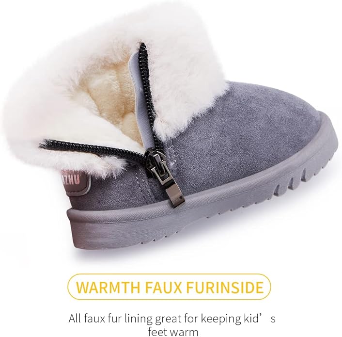 BMCiTYBM Girls Boys Snow Boots Warm Winter Fur Lined Baby Shoes (Infant/Toddler/Little Kid)
