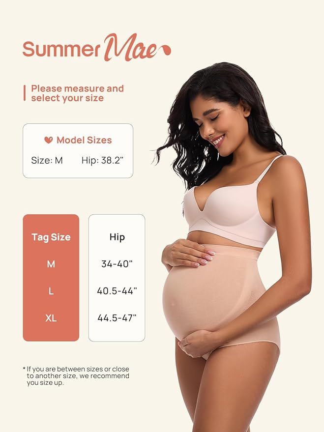 Summer Mae Maternity Underwear Soft Breathable High-Waist Pregnancy Seamless Over Bump Panties for Women