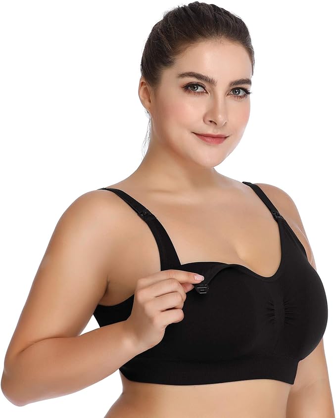 Lataly Womens Seamless Nursing Bra Sleeping Maternity Bralette for Breastfeeding Pack of 3