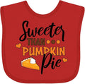 inktastic Thanksgiving Sweeter Than Pumpkin Pie Baby Bib