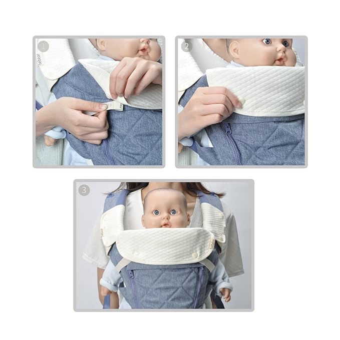 Bebamour Drool and Teething Reversible Cotton Pad For All Carry Positions Baby Carrier White Drool Bib For Boys & Girls(Purple Flower)