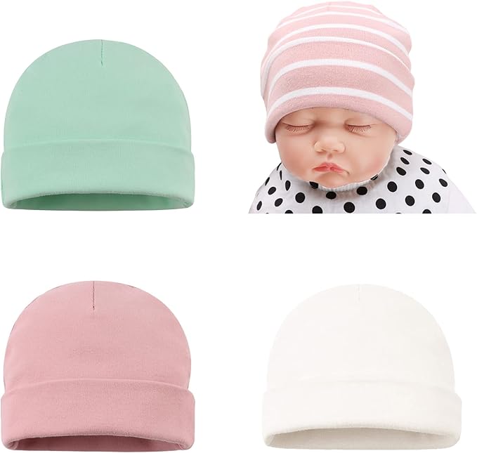 Bamery Cotton Baby Girl Hat Preemie Boys Beanie Newborn Hospital Hats Winter Infant Hats for Girls