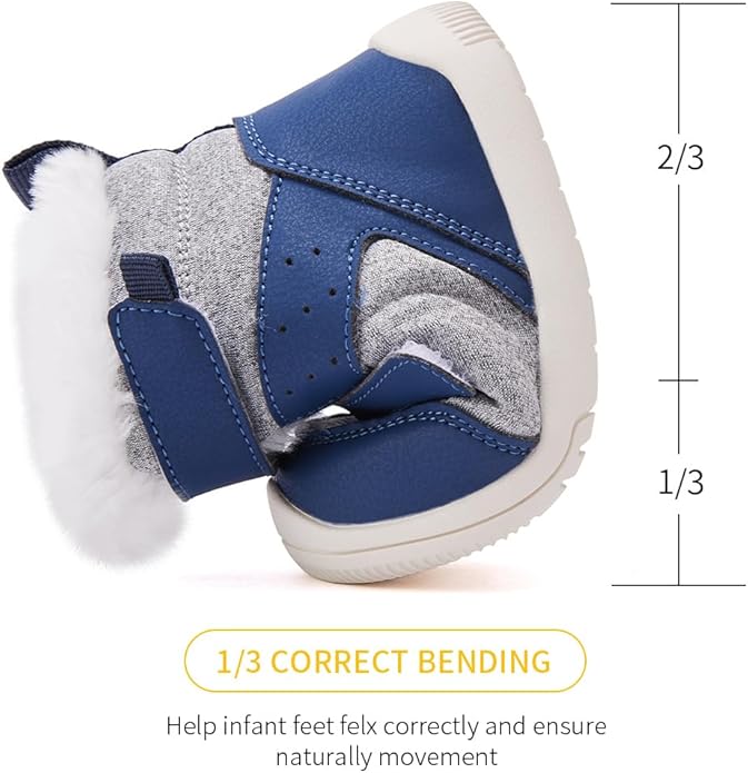 BMCiTYBM Toddler Baby Winter Snow Boots Boy Girl Faux Fur Warm Non Slip First Walking Infant Shoes