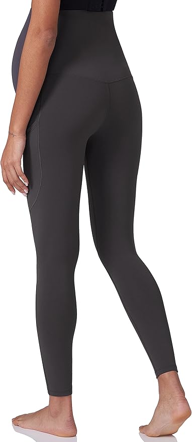 POSHDIVAH 3 Pack Women's Maternity Workout Leggings Over The Belly Pregnancy Yoga Pants with Pockets