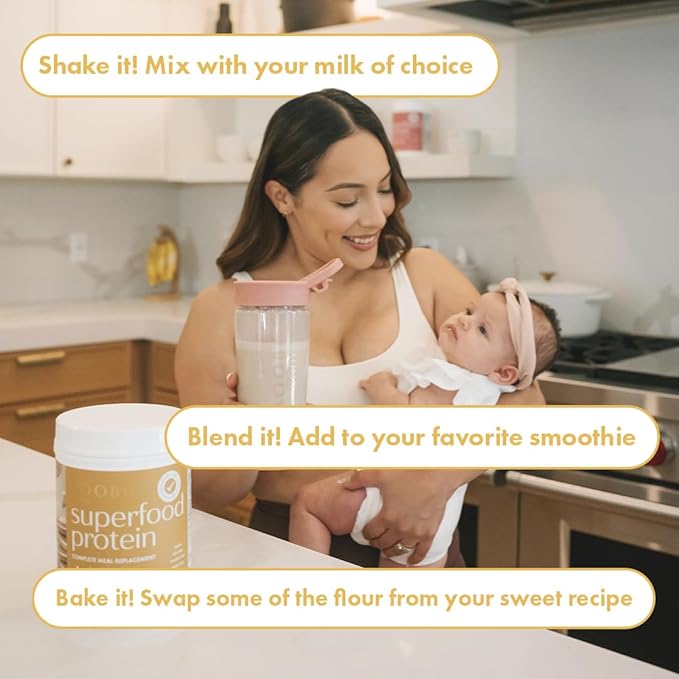 Boobie Body Superfood Protein Pregnancy and Postpartum Meal Replacement Shake, Vanilla Chai Flavor | 19g Protein | Safe for Lactation & Motherhood | Organic, Vegan, Zero Sugar, 1 Tub (20 Servings)
