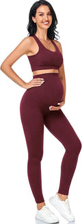 Women's Maternity 2 Piece Outfit Set - Bra & Shorts for Pregnancy - Yoga workout Lounge Wear Sets