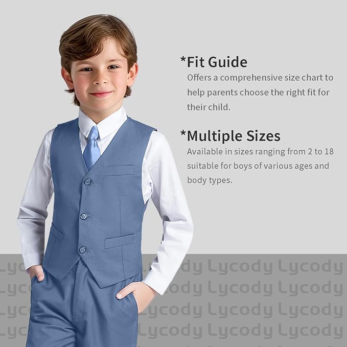 Boys Vest Set Formal Dress Suits Wedding Outfit Dresswear