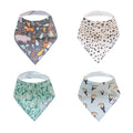 Copper Pearl 4 Pack Soft Cotton Baby Bibs for Drooling and Teething, Absorbent Drool Bibs for Baby Girl and Boy, Adjustable to Fit Newborns to Toddlers, Tons of Styles (Bengal)