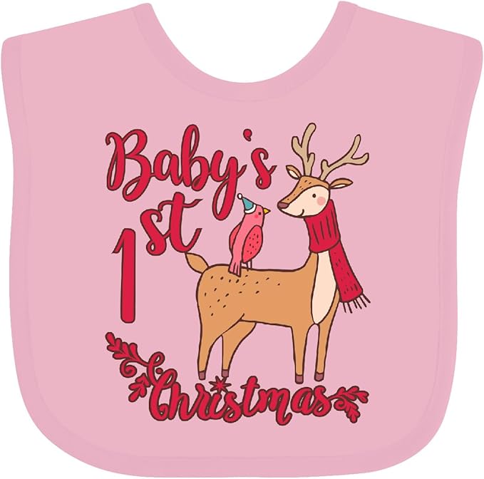 inktastic Baby's First Christmas Baby Bib