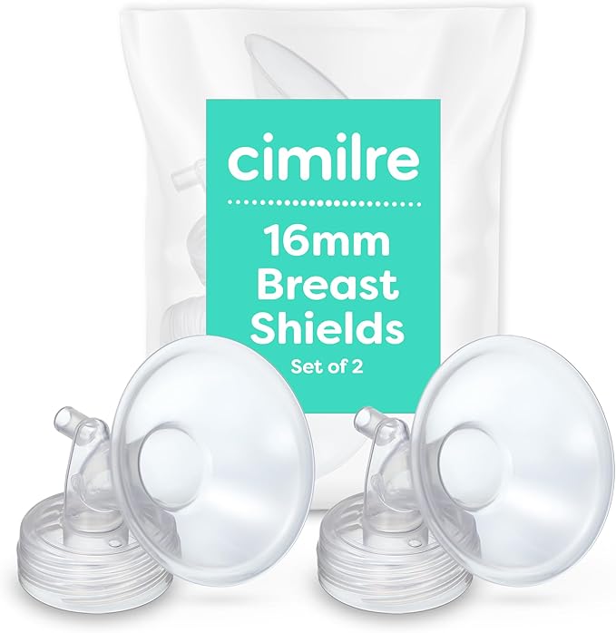 Cimilre 16MM Breast Shields, Spare & Replacement Breast Shields for The Cimilre Breast Pump, Comfortable Breast Pump Parts for Nursing Moms, 16MM Shields (Set of 2)