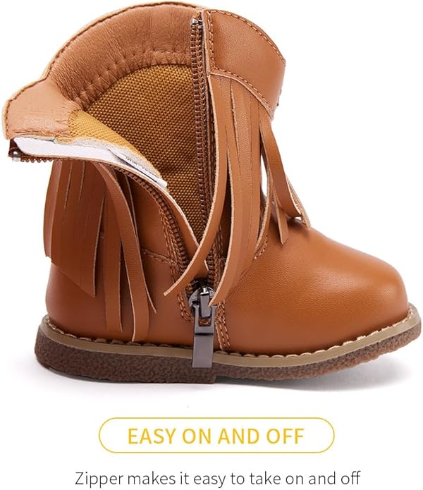 BMCiTYBM Baby Cowboy Cowgirl Boots Infant Western Shoes Boys Girls Round Toe Boots All Seasons 6-24 Months