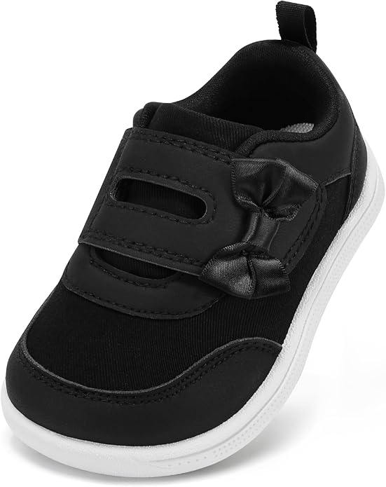 Toddler Wide Toe Box Barefoot Shoes Boys Girls Zero Drop,Baby First Walking Shoes Glitter Little Kids Sneakers Non-Slip Preschool Running Tennis Canvas Casual Preschool Outdoor Activities