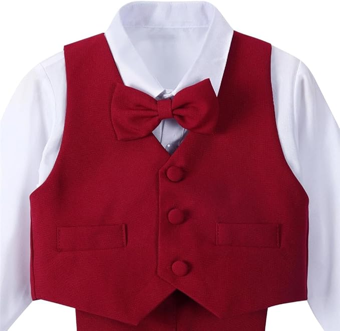 Dressy Daisy Baby Toddler Boy 5 Pcs Set Formal Tuxedo Suits No Tail Wedding Christening Baptism Outfits