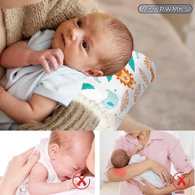 Cozy Cradle Pillow, Cozy Cradle Arm Pillow, Baby Nursing Pillow Head Support Pillow for Breastfeeding Bottle Feeding (Deer Elephants)