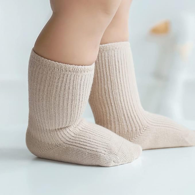 Toddler Socks Unisex Baby Baby Crew Cotton Cuff Socks for Infant Girls Stocking Stuffer for Kids 0-36 Months