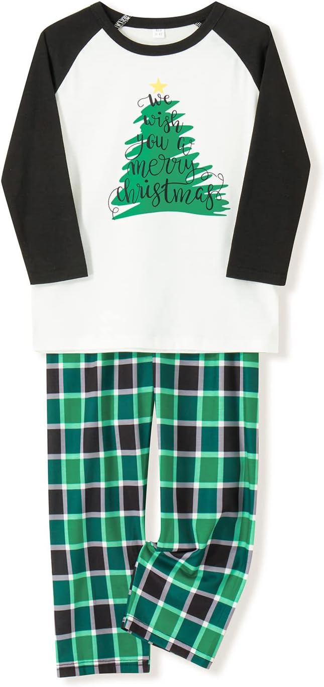 Awoscut Christmas Family Matching Pajamas Christmas Pjs Holiday Nightwear Sleepwear Sets Long Sleeve Pjs