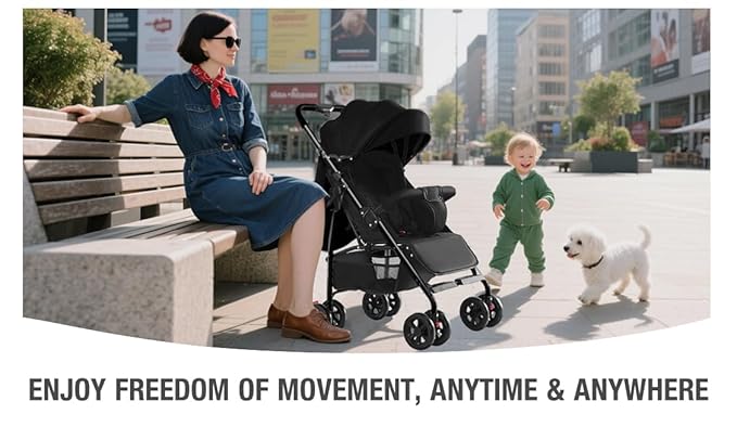 Lightweight Travel Stroller at Only 4.6 kg, Folding Compact Pushchair with Multi-Position Recline, Babies and Toddlers Pram from Birth, Baby Buggy with Cup Holder, Canopy (A8 Pink)