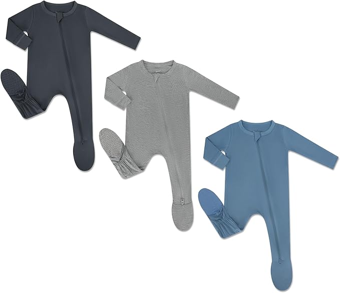 HAPIU Rayon from Bamboo Baby Footed Pajamas, 2 Way Zipper YKK, Footie for Baby Boy Girls, Newborn-24 Months