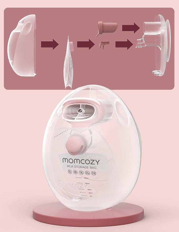 Momcozy Screw-on Breastmilk Storage Bags, 48 Ct, Holds 5 oz, Disposable & BPA Free, Original Replacement Accessories Only for Momcozy Direct-to-Bag Breast Milk Bag Combo