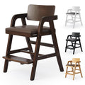 Solid Wood high Chairs for Toddlers,High Chair Grows with Kid for Dining, Study Chair for Children, Walnut Color