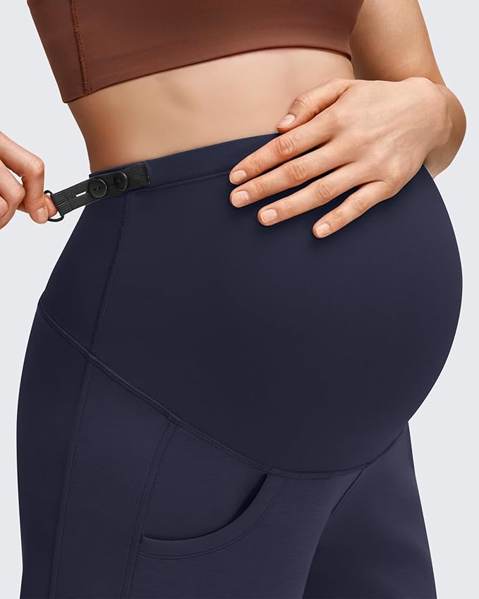 G4Free Smoofit Modal Soft Maternity Pants with Pockets Over The Belly Pregnancy Wide Leg Sweatpants