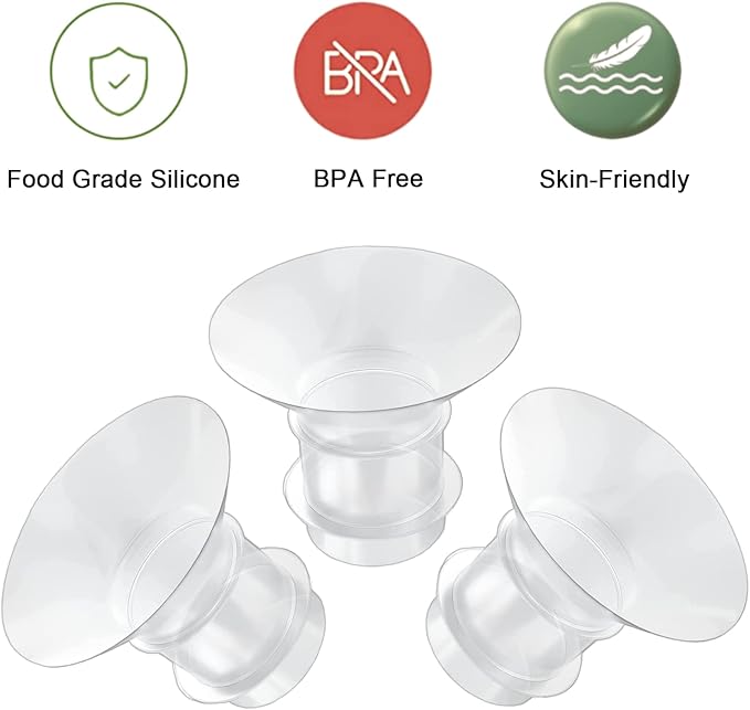 Flange Insert 3PC 19mm for Momcozy S12 pro/S9 pro/S9/S10/S12/Medela/Tsrete/Spectra/Bellababy etc 24mm Wearable Breast Pump, Reduce 24mm Tunnel Down to Other Correct Size