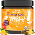Llama Naturals Kids Probiotic with Prebiotic Fiber, Vegan, Organic Prebiotics and Probiotics Gummies for Gut Health Support, Toddler Real Fruit Gummy Vitamins, No Added Sugar Cane, Peach Mango, 60 Ct