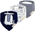 JN&LULU 3 Pack Newborn Baby Bibs Bandana Drool Bibs for Drooling Cotton Baby Gifts