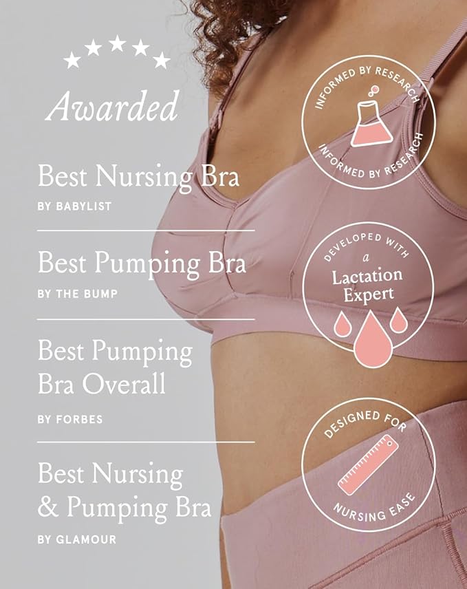Bodily The Do Anything Nursing Bra for Breastfeeding & Hands Free Pumping, Wireless, Adjustable Maternity Bra