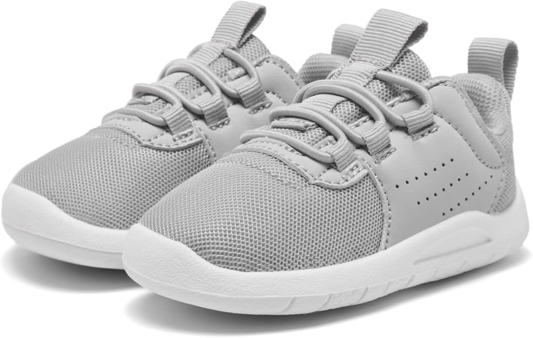 MORENDL Toddler Slip On Sneakers Baby Walking Shoes Non-Slip Breathable Unisex Pink Mesh Lace-Up Athletic Sneakers Infant Running Shoes
