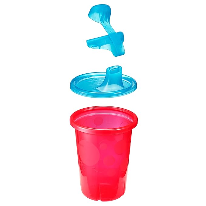 Take & Toss Toddler Sippy Cups - Multicolored Toddler Cups with Lids - Toddler Sippy Cups and Party Supplies - Baby Feeding Essentials - 10 Oz - 4 Count